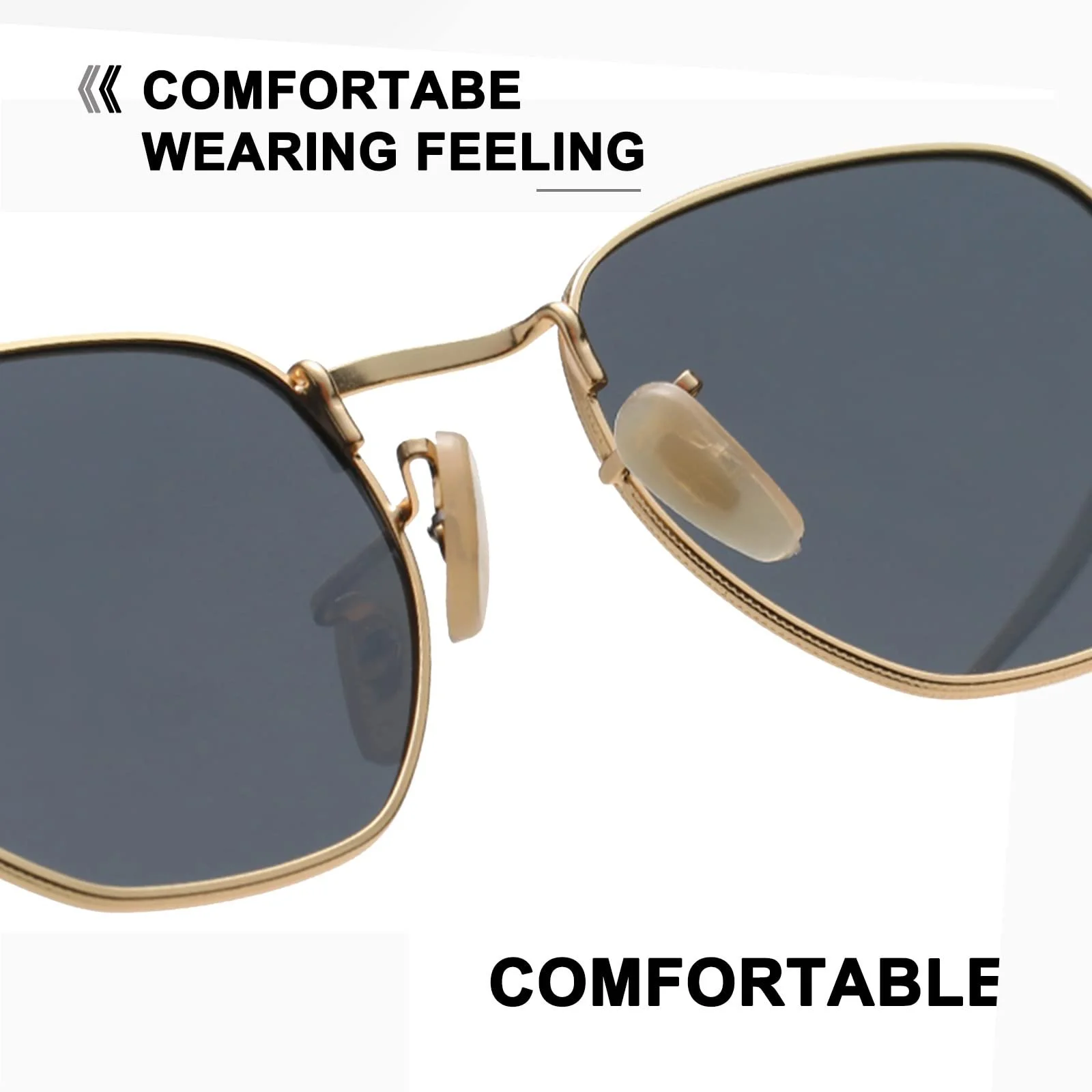 Поляризовані сонцезахисні окуляри Dollger Small Retro Hexagon, металева оправа, квадратні, захист UV 400, фото №2