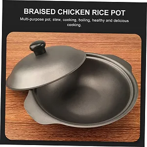 Кастрюля для запекания SOLUSTRE чугунная с крышкой synthetic.ua - Фото 1