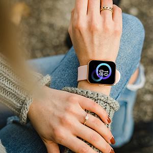 Смарт-часы Женские XCOAST IVE 2 Монитор артериального давления, измерение кислорода в крови и монитор сердечного ритма Rose цена на synthetic.ua - Фото 1 Смарт-часы Женские XCOAST IVE 2 Монитор артериального давления, измерение кислорода в крови и монитор сердечного ритма Rose synthetic.ua - Фото 1