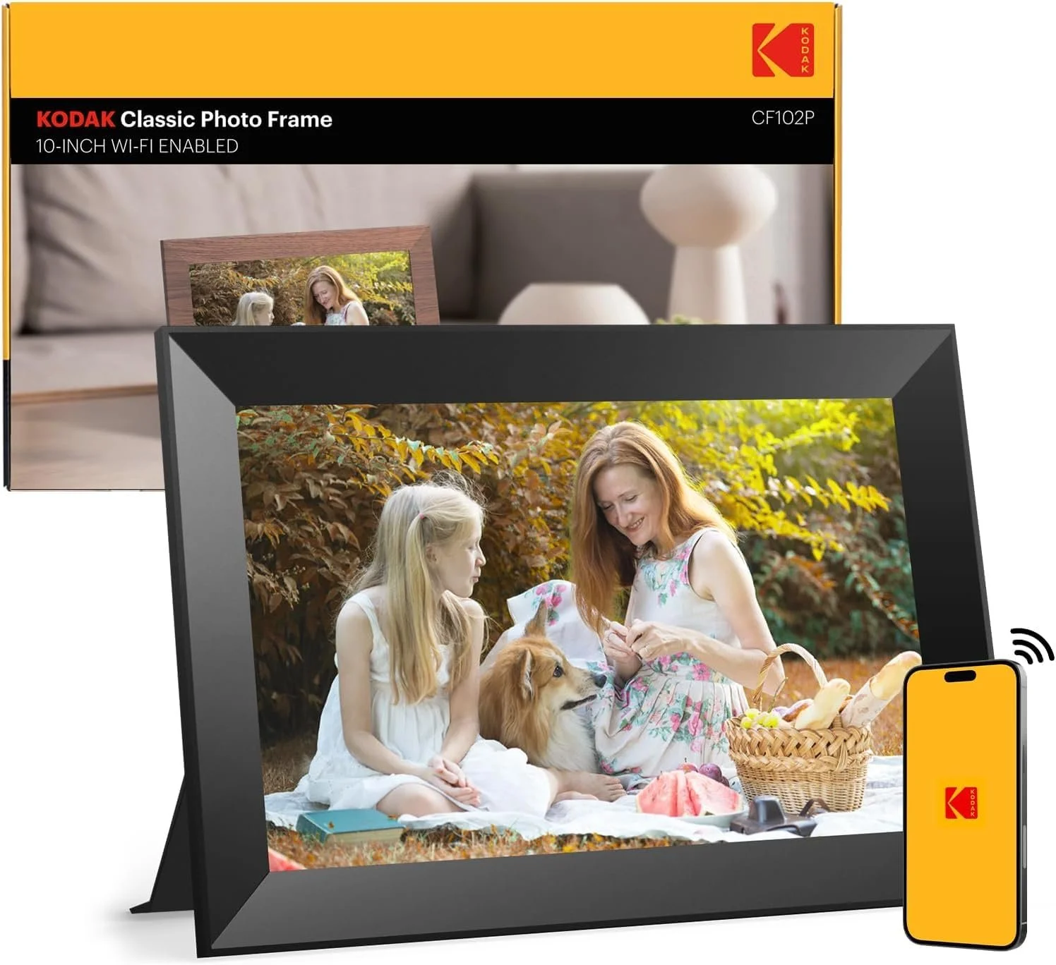 Цифровая фоторамка Kodak 10.1 дюйма WiFi HD IPS 32 GB Сенсорный экран Черный, фото №1