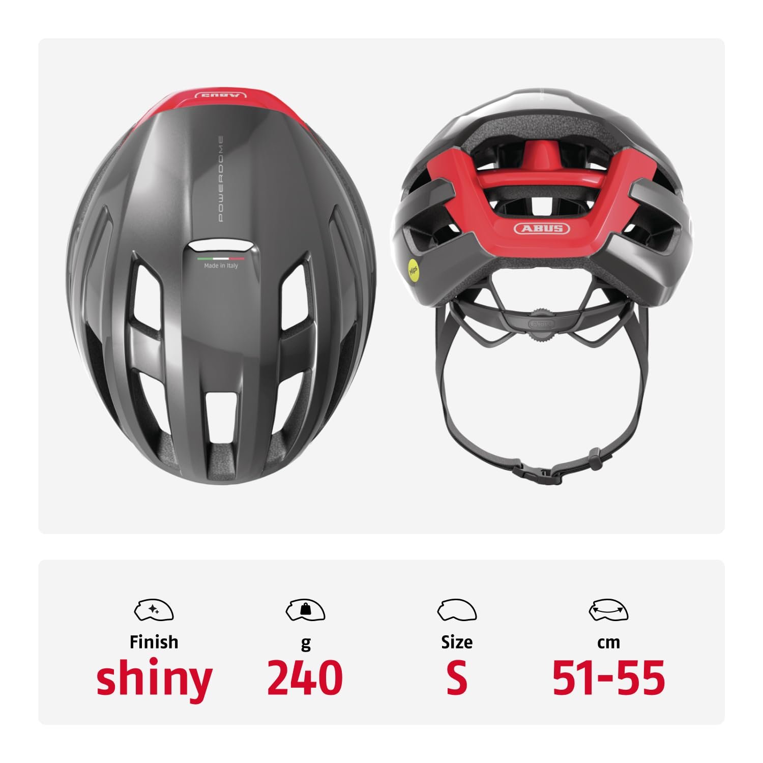 Шлем ABUS PowerDome MIPS для шоссейного велосипеда - Легкий велосипедный шлем с продуманной системой вентиляции и защитой от ударов - Сделано в Италии - для мужчин и женщин, фото №3
