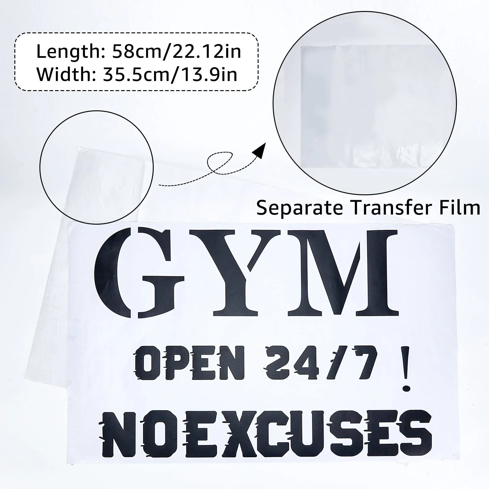 Наклейка на стіну SUPERDANT Gym Open 24/7 No Excuses Вінілова 58 x 35.5 см, фото №2