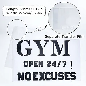 Наклейка на стіну SUPERDANT Gym Open 24/7 No Excuses Вінілова 58 x 35.5 см synthetic.ua - Фото 1