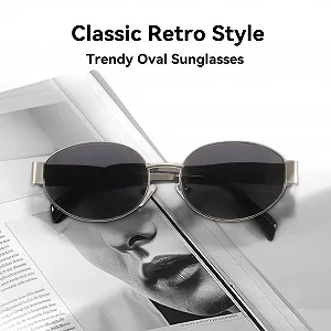 Солнцезащитные очки Овальные Retro Dollger Металл Модные Классические Защита UV400 synthetic.ua - Фото 1