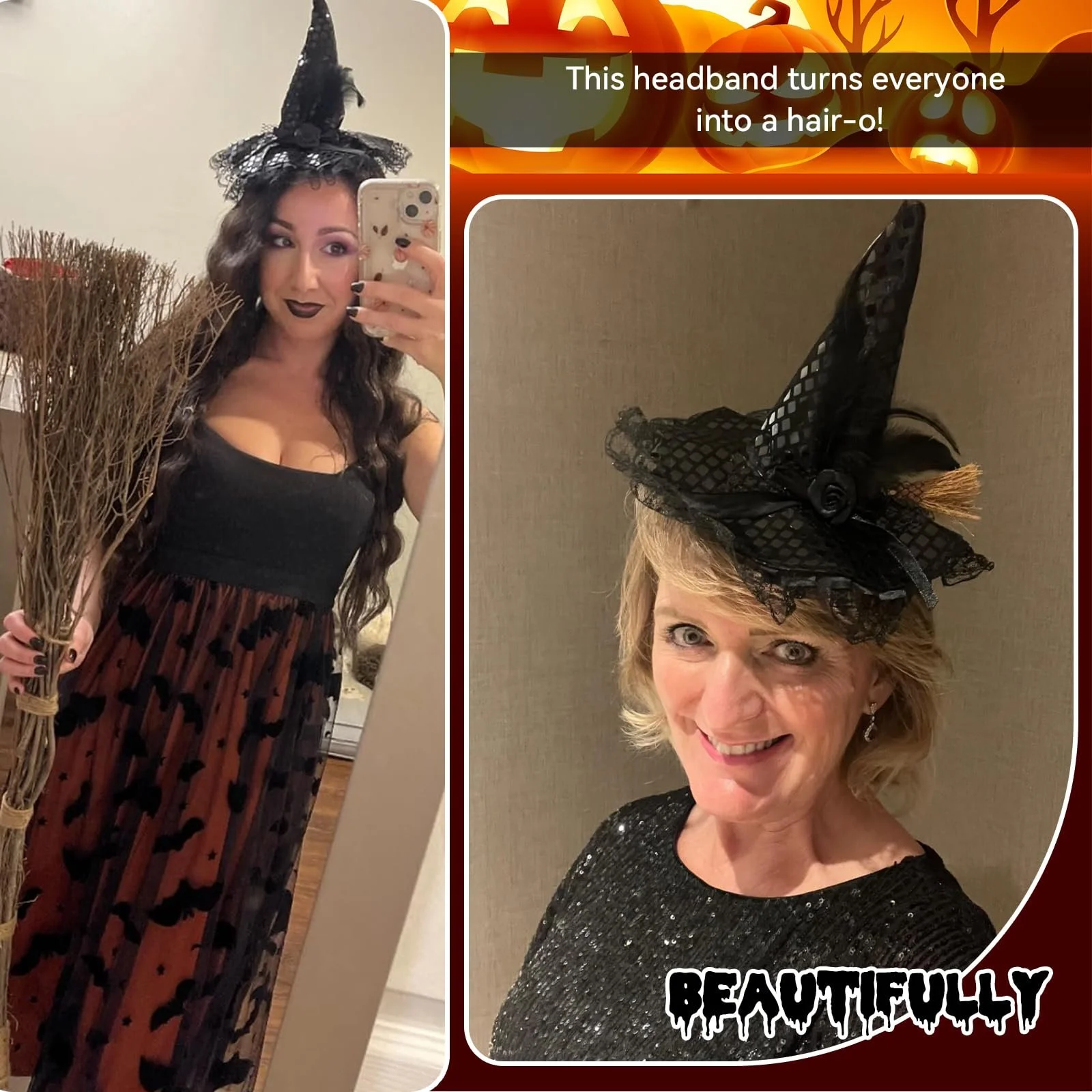 Обруч Шляпа Ведьмы Черный, фото №4