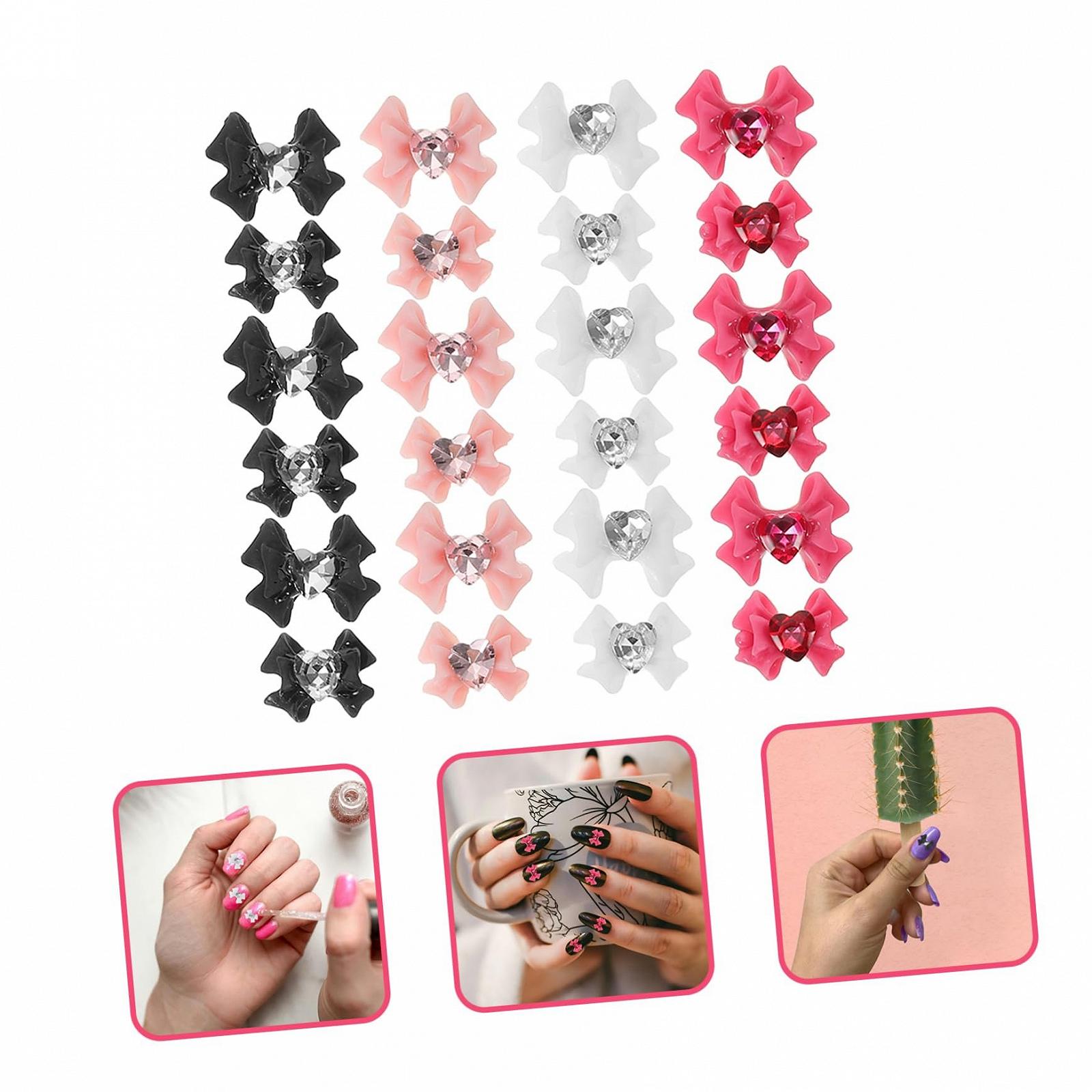 Підвіска для нігтів Beavorty Бантик 3D Скло Кристал Різнокольоровий, 200 шт, фото №2