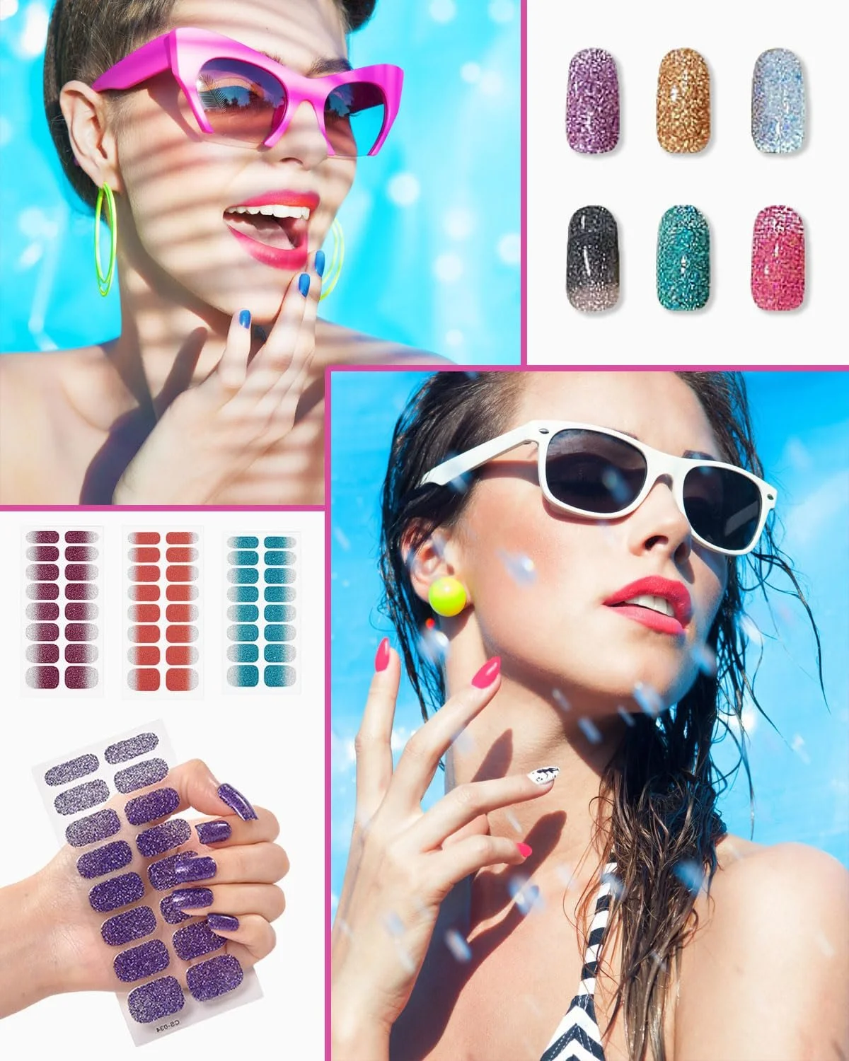 Наклейки для ногтей Nail Stickers 10 листов 160 шт. Блестящие Самоклеящиеся, фото №6 Наклейки для ногтей Nail Stickers 10 листов 160 шт. Блестящие Самоклеящиеся, фото №6