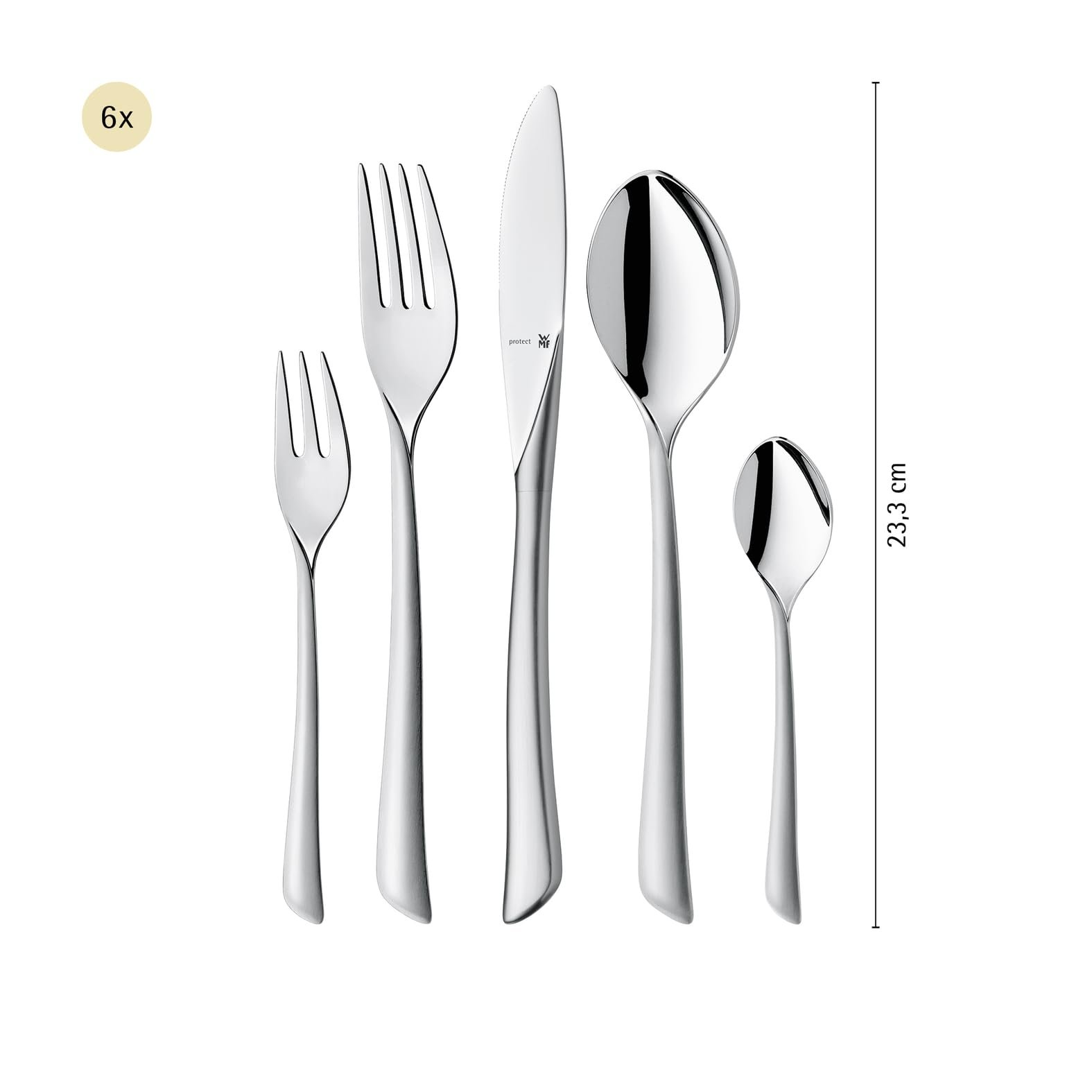 Набір столових приборів WMF Virginia 1142916390, 30 предметів, нержавіюча сталь Cromargan Protect, фото №7 Набір столових приборів WMF Virginia 1142916390, 30 предметів, нержавіюча сталь Cromargan Protect, фото №7