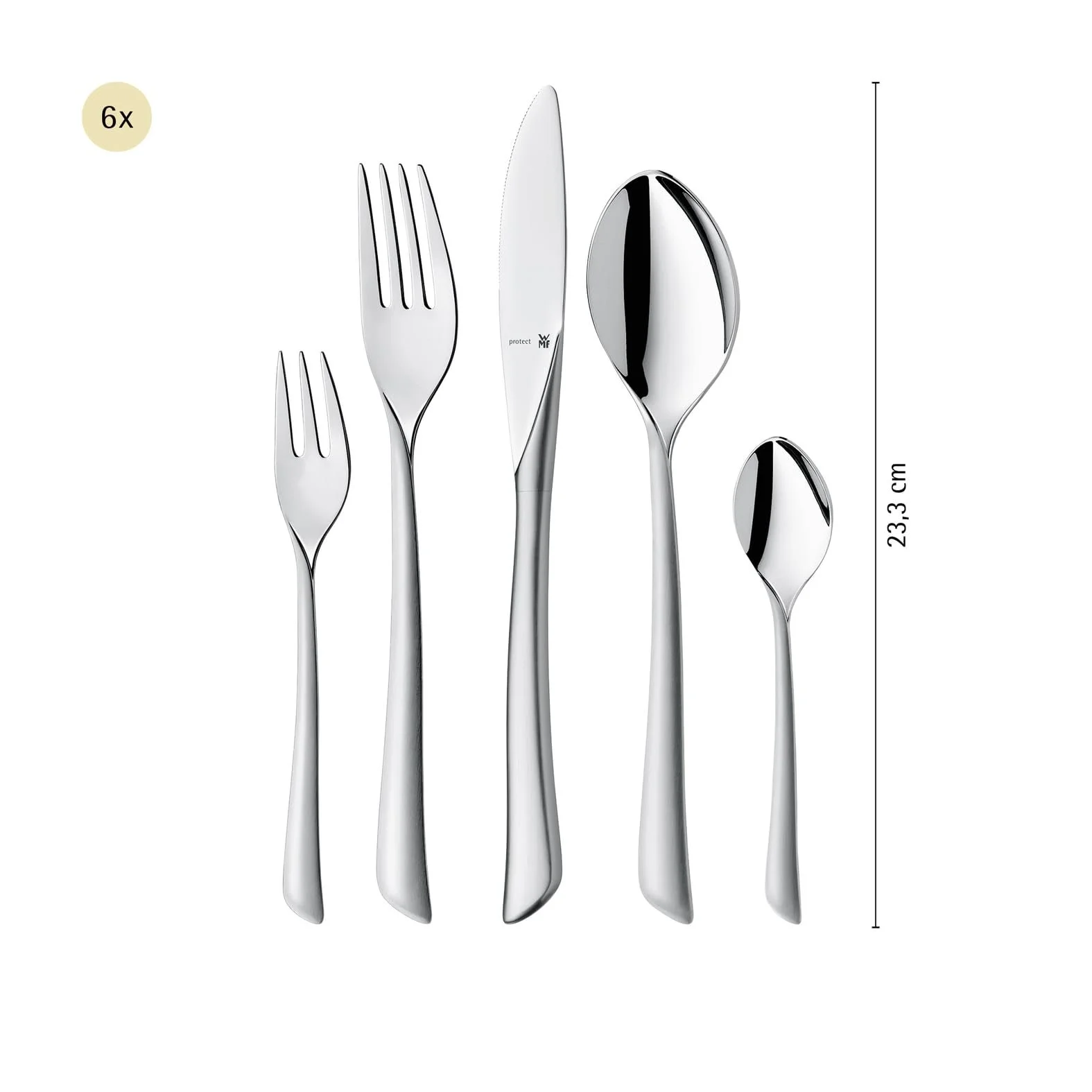 Набір столових приборів WMF Virginia 1142916390, 30 предметів, нержавіюча сталь Cromargan Protect, фото №7