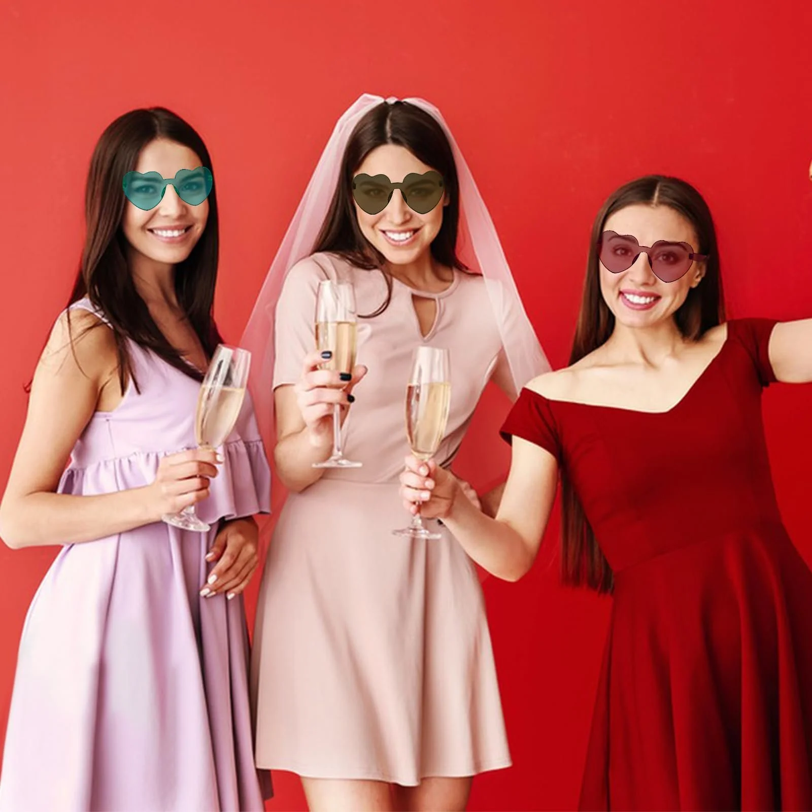 Сонцезахисні Окуляри Серце Mesybveo 10 Пар Різнокольорові, фото №2