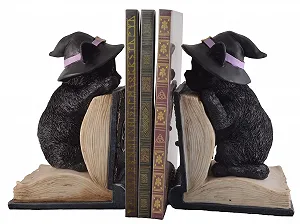 Держатель для книг VOGLER Ведьмины коты в шляпе 1 пара Черный Фарфор - Фото 1