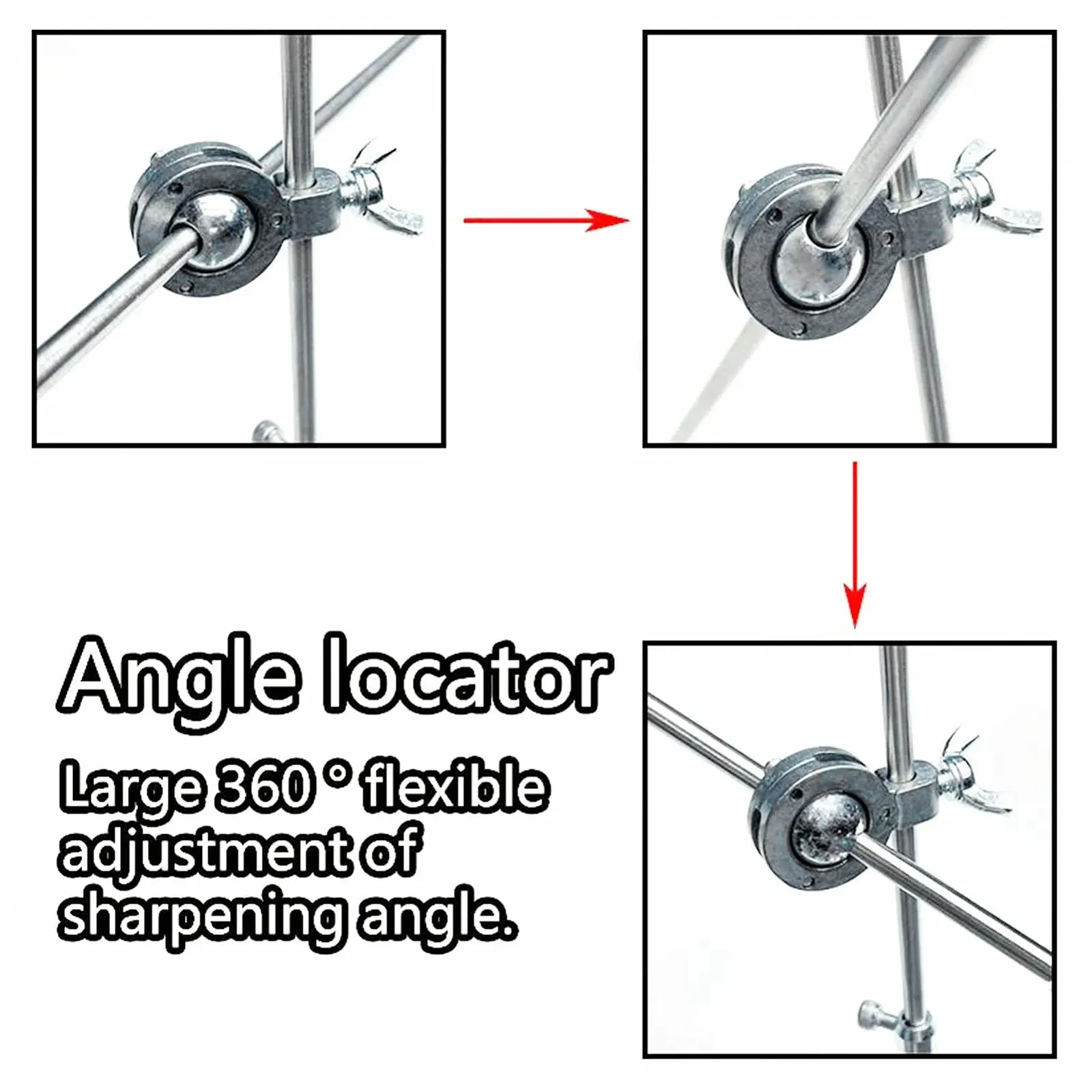 Точилка для ножей ручная система заточки с 6 камнями и зажимом фиксированного угла 360 градусов 180 градусов флип, фото №2