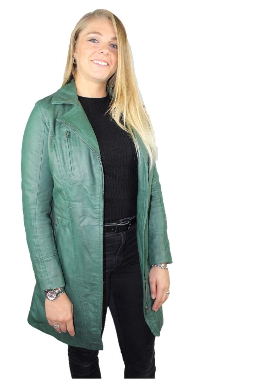 Шкіряна куртка URBAN Janice 5884 Жіноча, довга модель, фото №1