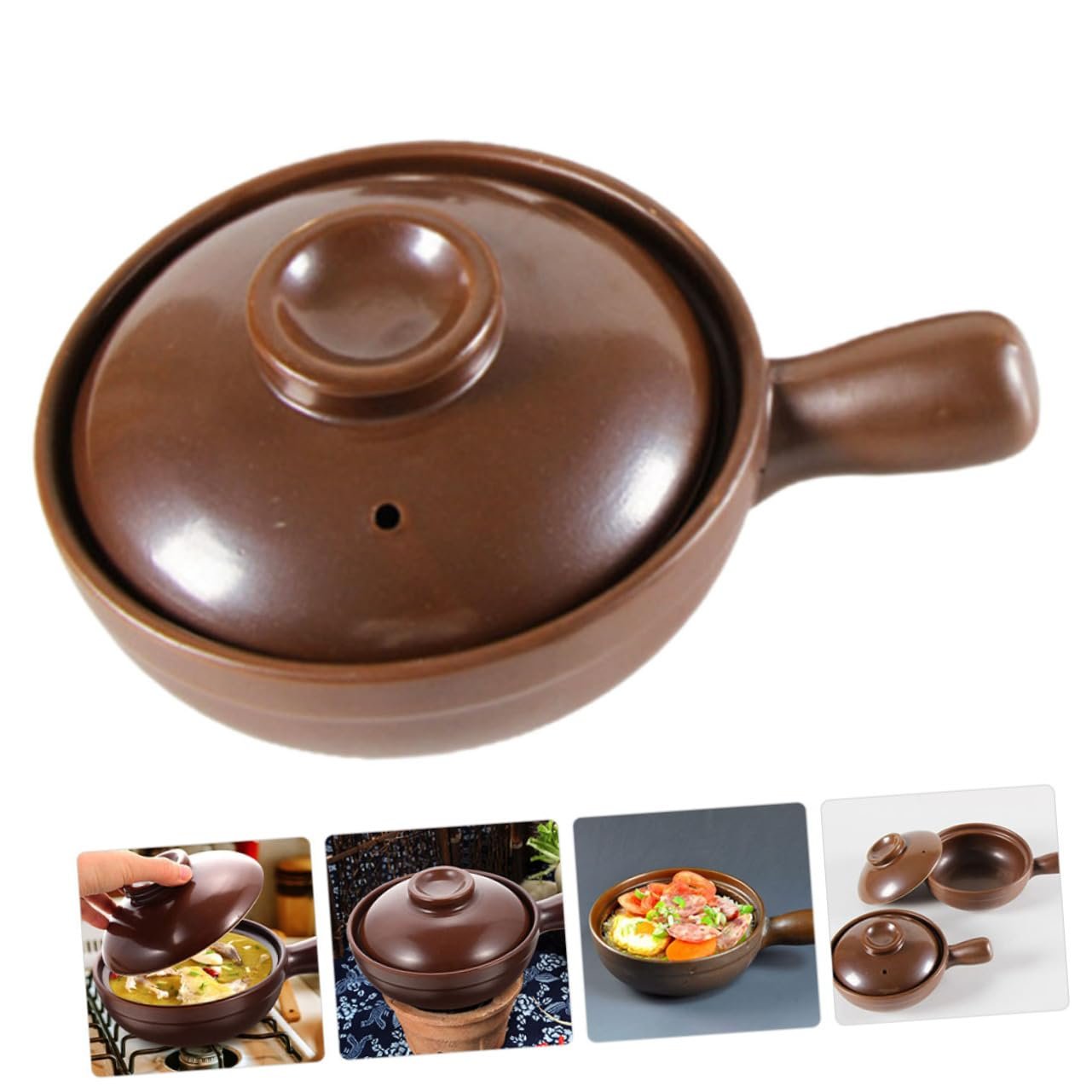 Горщик для рису керамічний TOPBATHY З літієвої кераміки з кришкою Малий Антипригарний для плити, фото №6