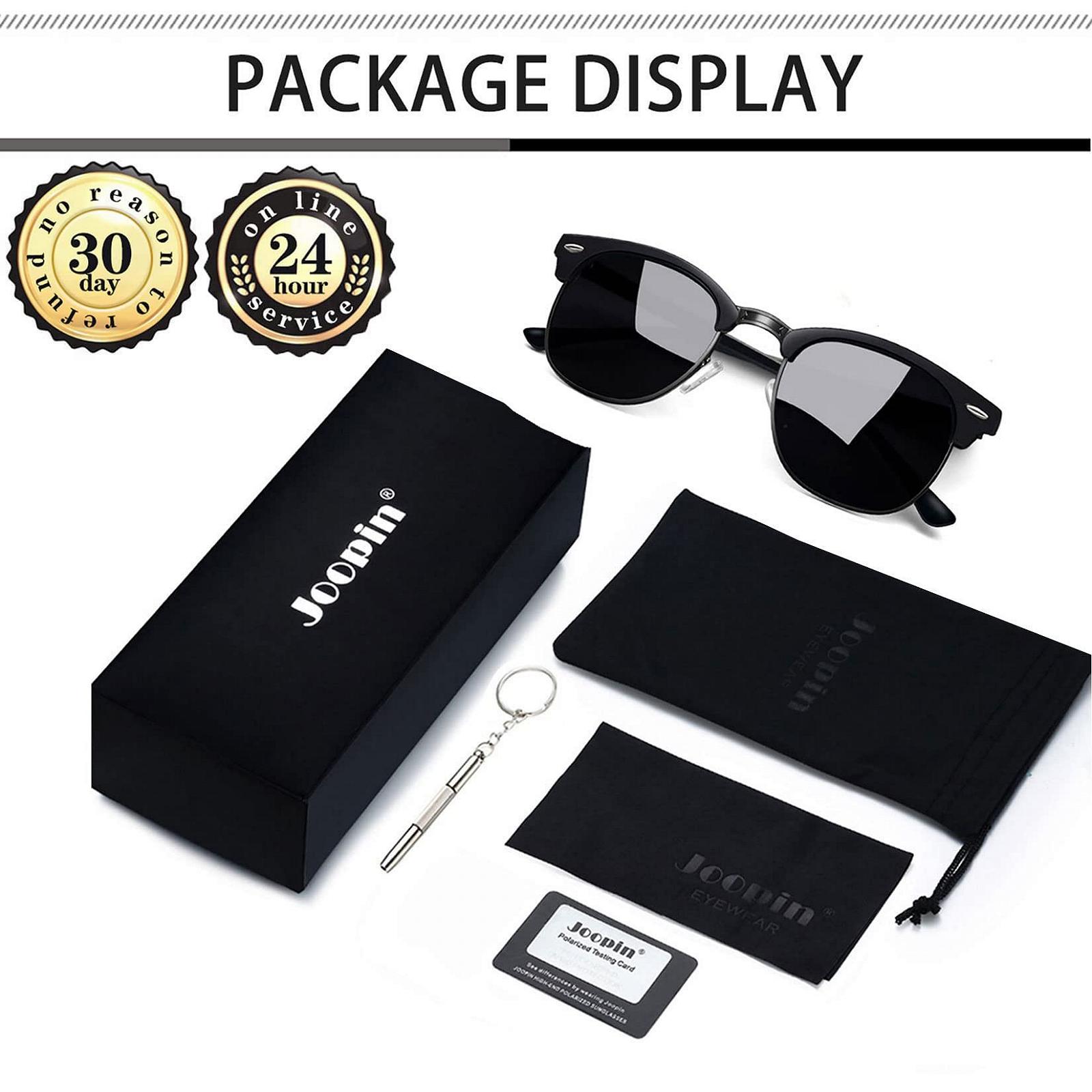 Сонцезахисні окуляри Joopin Класичні з напіврамкою Поляризовані Ретро Вінтажні Унісекс UV400, фото №6