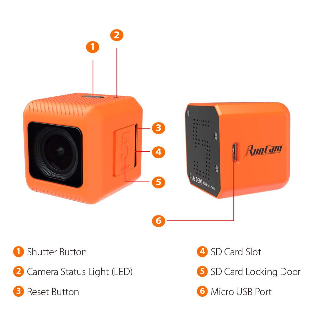 Екшн-камера RunCam 5 Orange 56 г Ultra-Light 4K 30fps 2.7K 60fps HD, фото №2