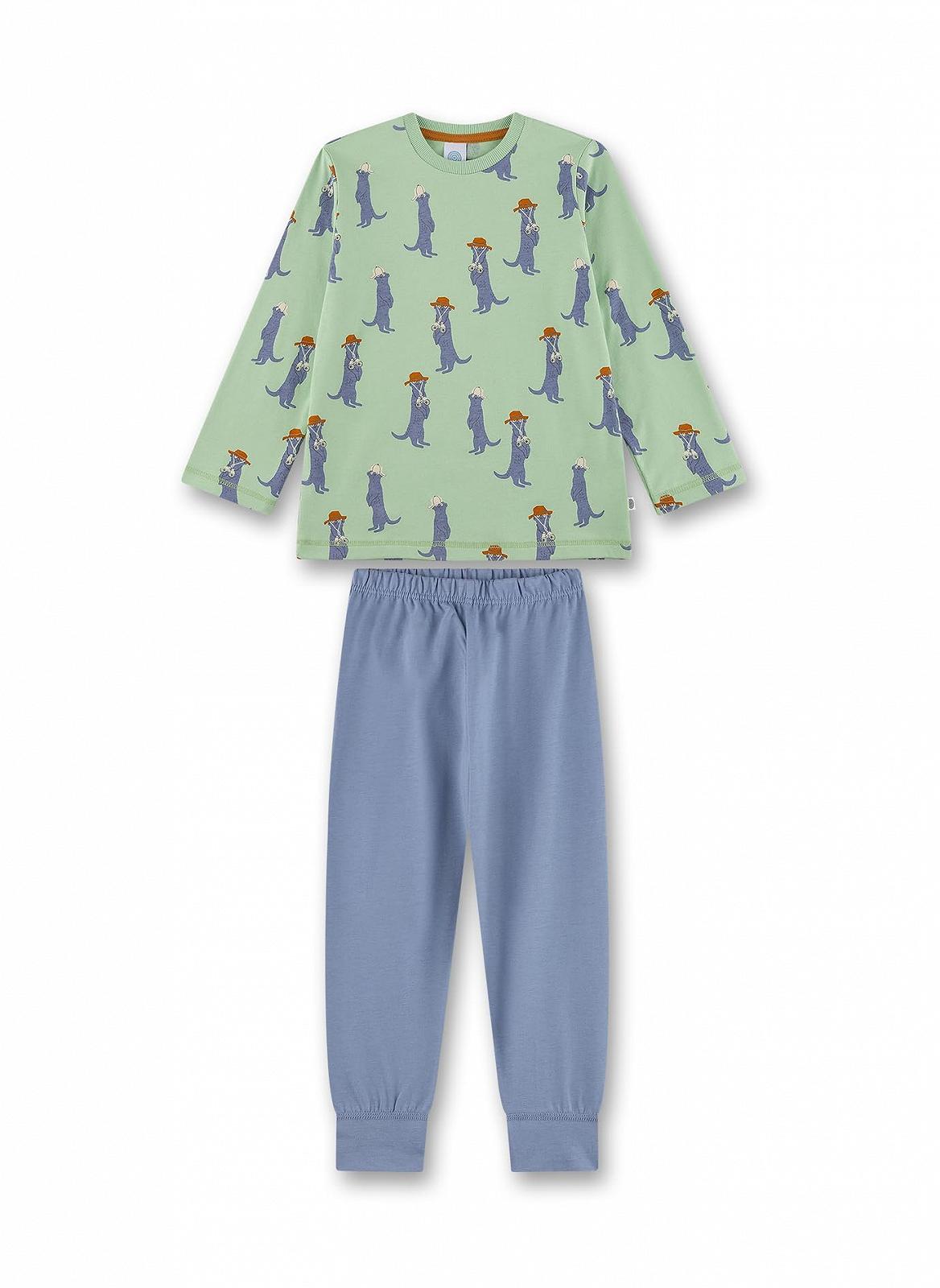 Піжама Sanetta для хлопчиків довга зелена, фото №1