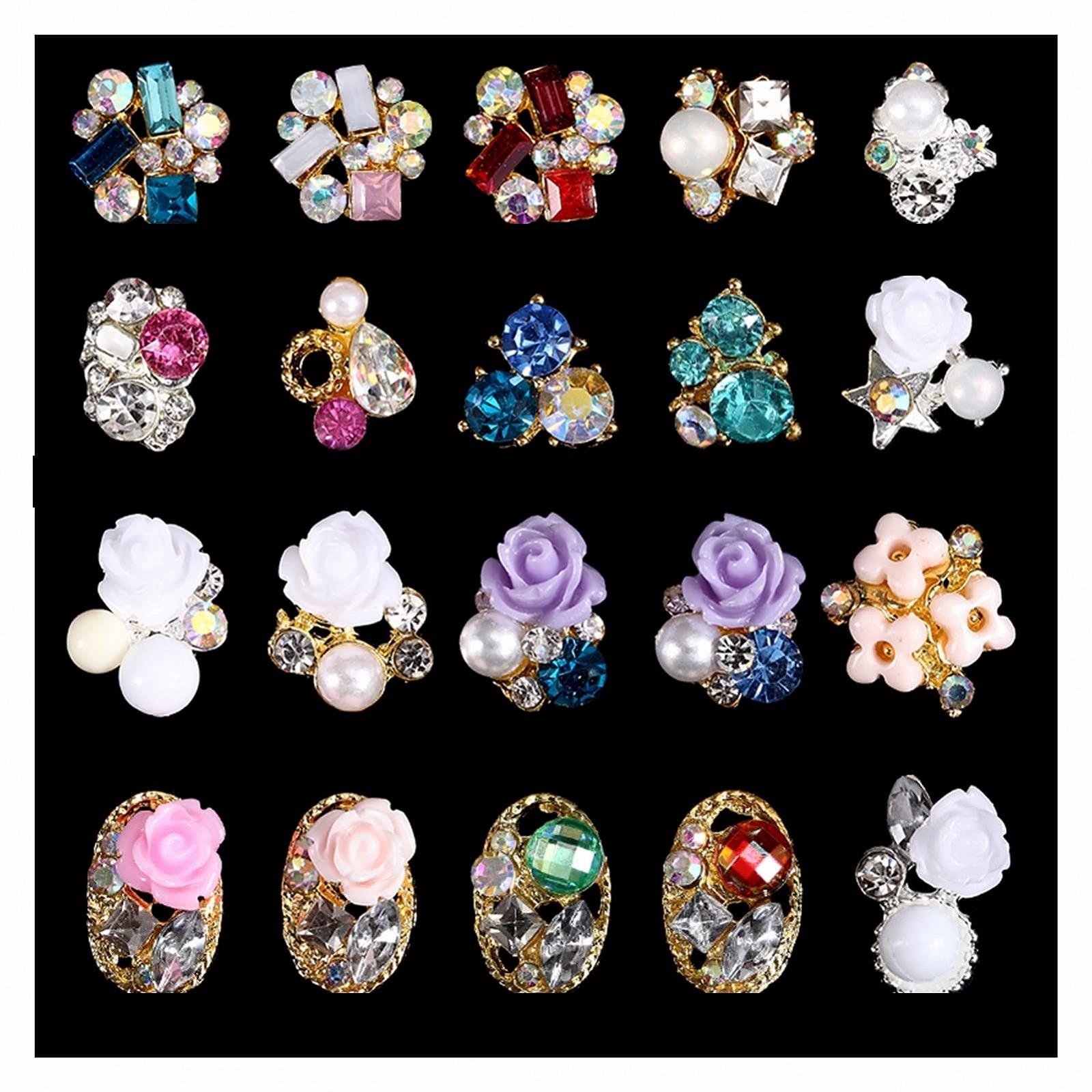 Прикраса для нігтів Квіти троянди зі стразами 3D, 200 шт., фото №1