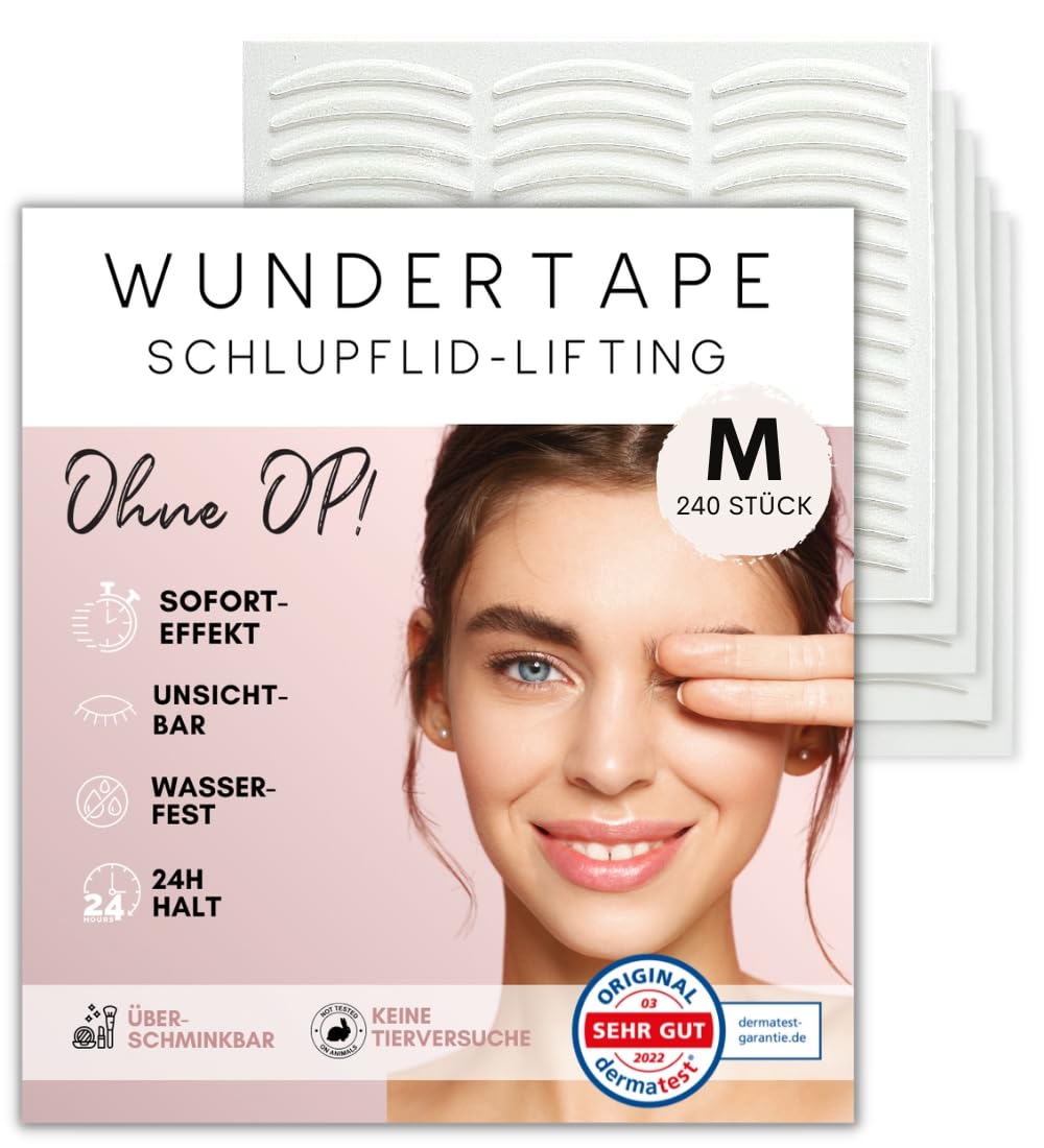 Смужки для повік WUNDERTAPE (водостійкі, невидимі, тримаються 24 години, для подвійних повік) (240 шт.), фото №1