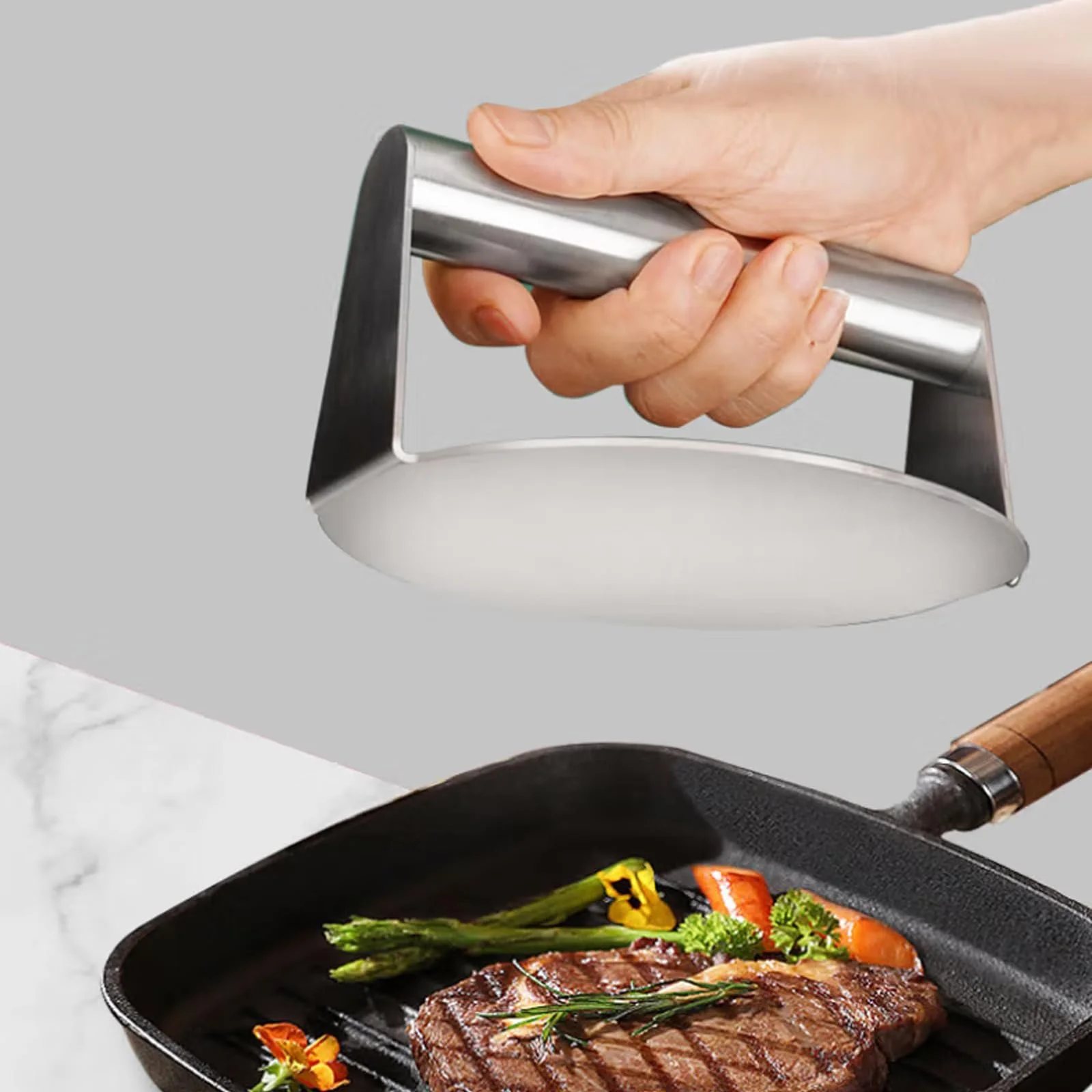 Пресс для бургеров Burger Smasher Round Stainless Steel 14 см с бумагой 100 шт, фото №4 Пресс для бургеров Burger Smasher Round Stainless Steel 14 см с бумагой 100 шт, фото №4