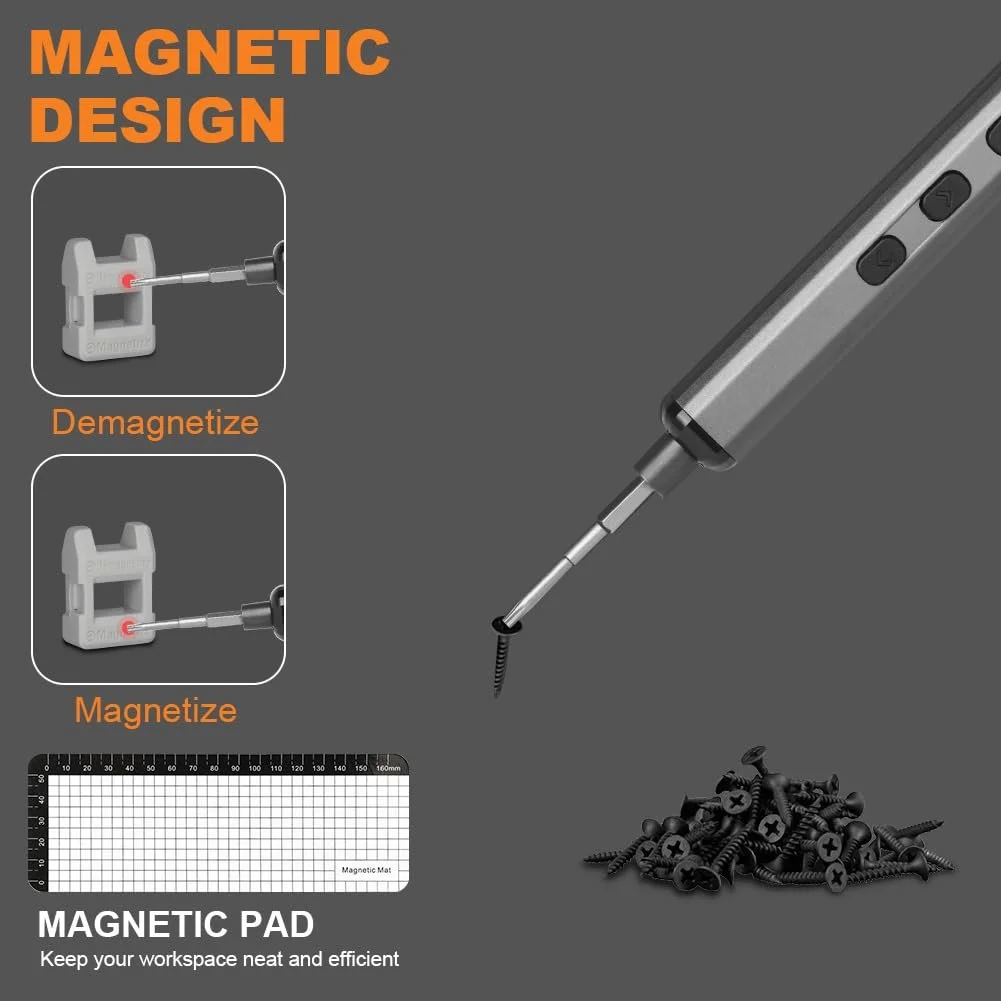 Набір викруток акумуляторних Ainiv Mini 72 в 1 Прецизійні 5 швидкостей Магнітні, фото №7