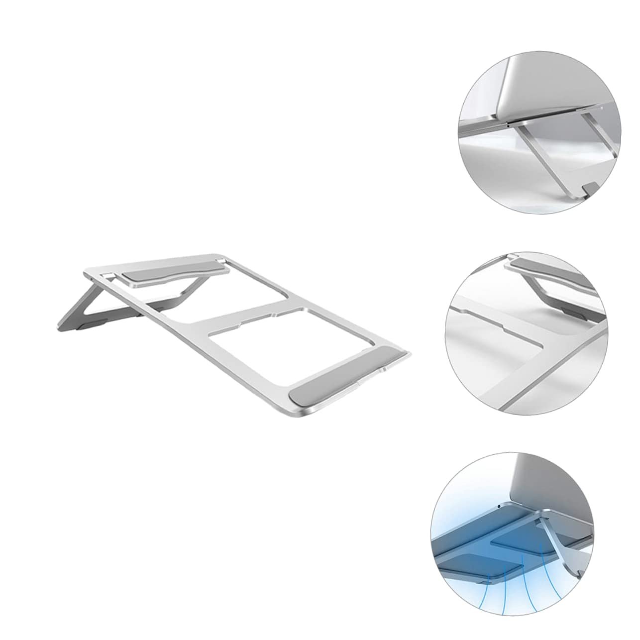 Підставка для ноутбука VILLCASE складана, з алюмінієвого сплаву, ергономічна, портативна, компактна, фото №7