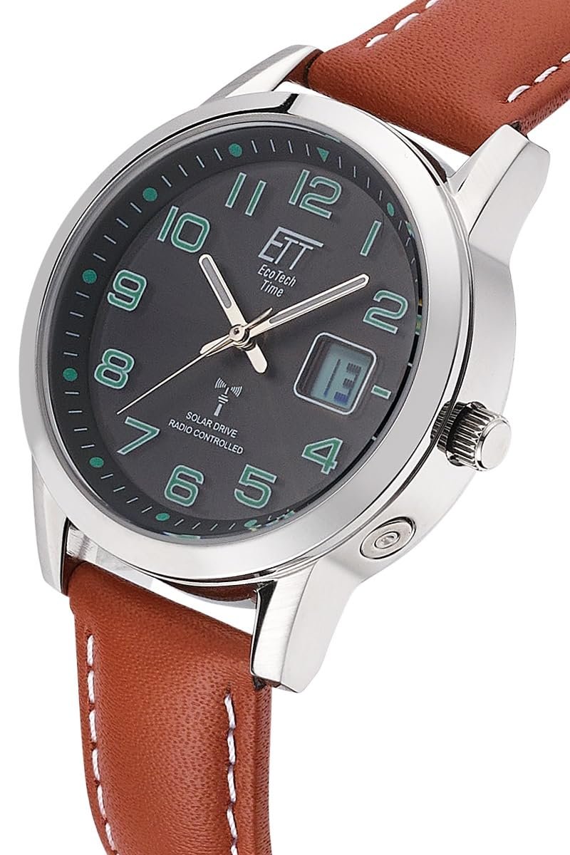 Годинник аналоговий ETT Eco Tech Time Funk Solar ELS-11588-22L Жіночий зі шкіряним ремінцем, сріблястий, фото №2