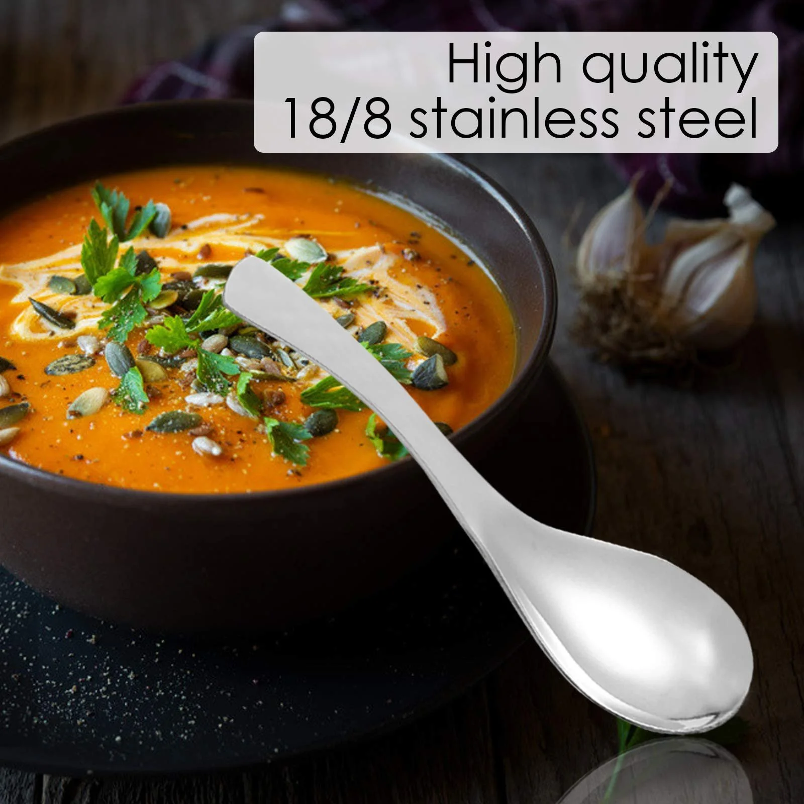 Ложка для супу і набір виделок SourceTon 8 шт., міцна нержавіюча сталь, фото №4 Ложка для супу і набір виделок SourceTon 8 шт., міцна нержавіюча сталь, фото №4