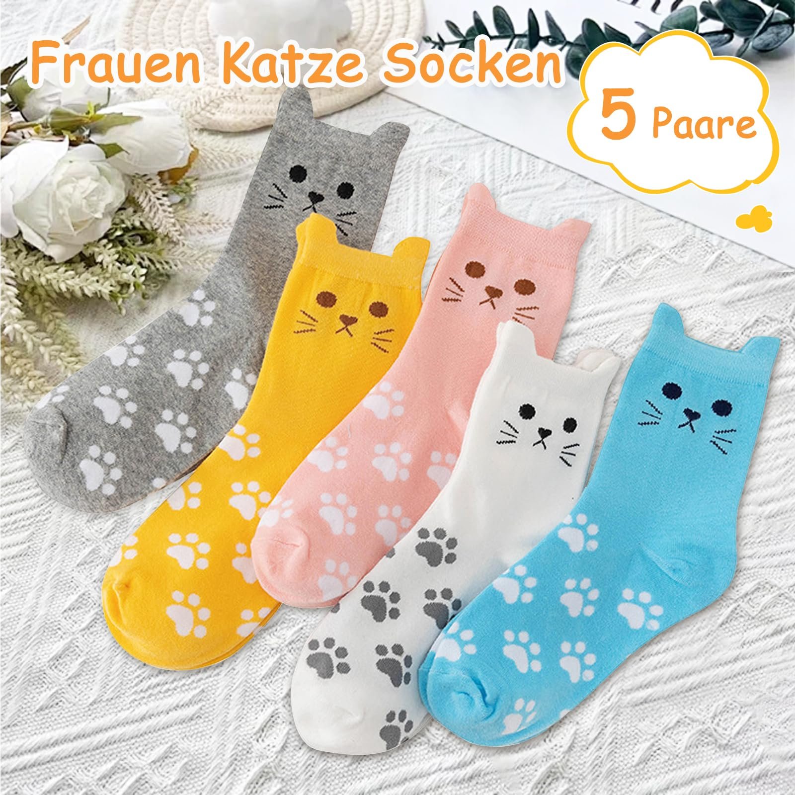 Носки с котами для женщин 38-43 Хлопок с милыми кошачьими носками Серый, фото №3