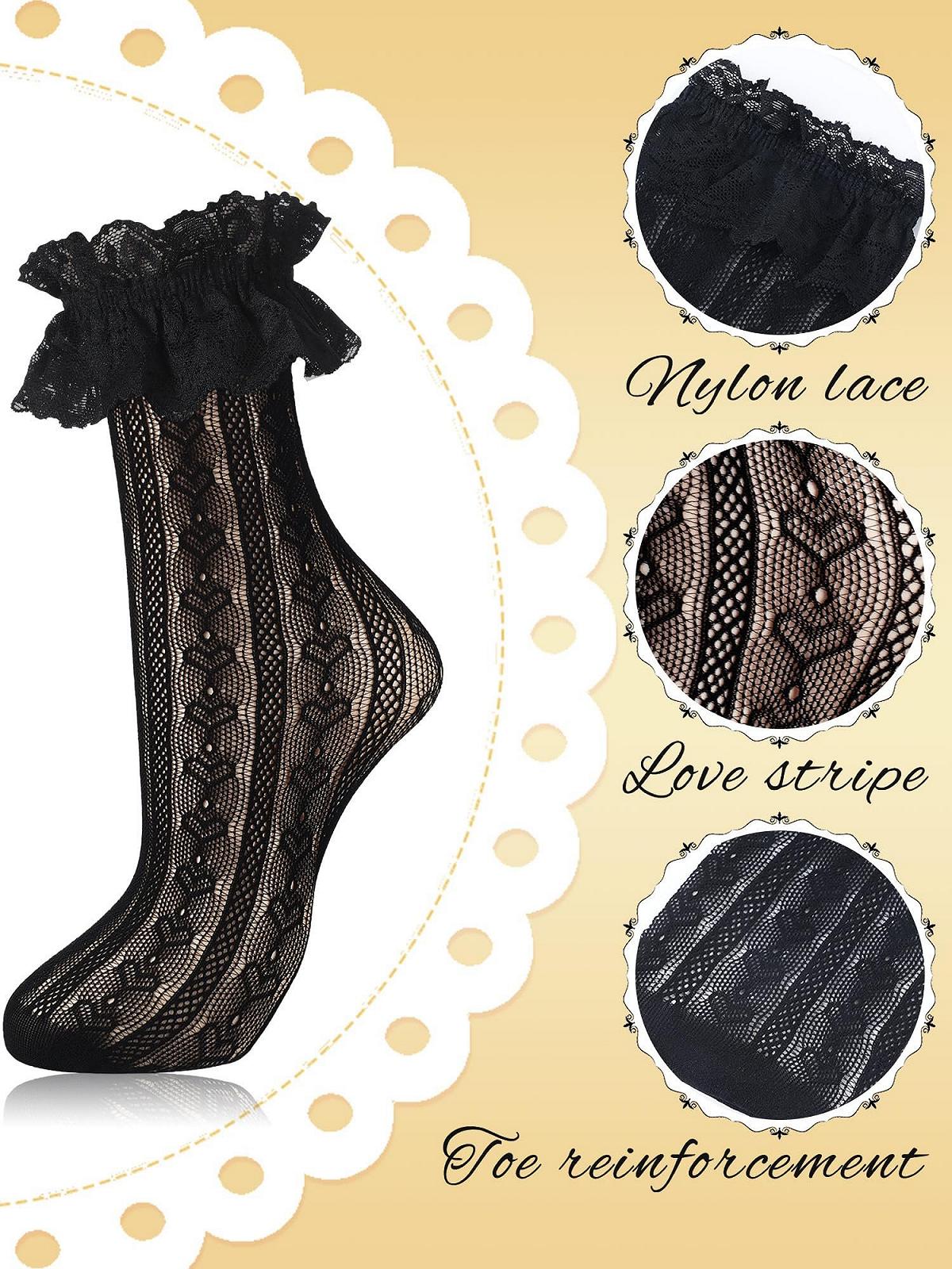 Носки Geyoga Сетчатые Кружевные для Женщин, фото №5