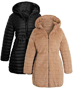 Жіноче пальто зі штучного хутра SS7 Двостороння куртка synthetic.ua - Фото 1