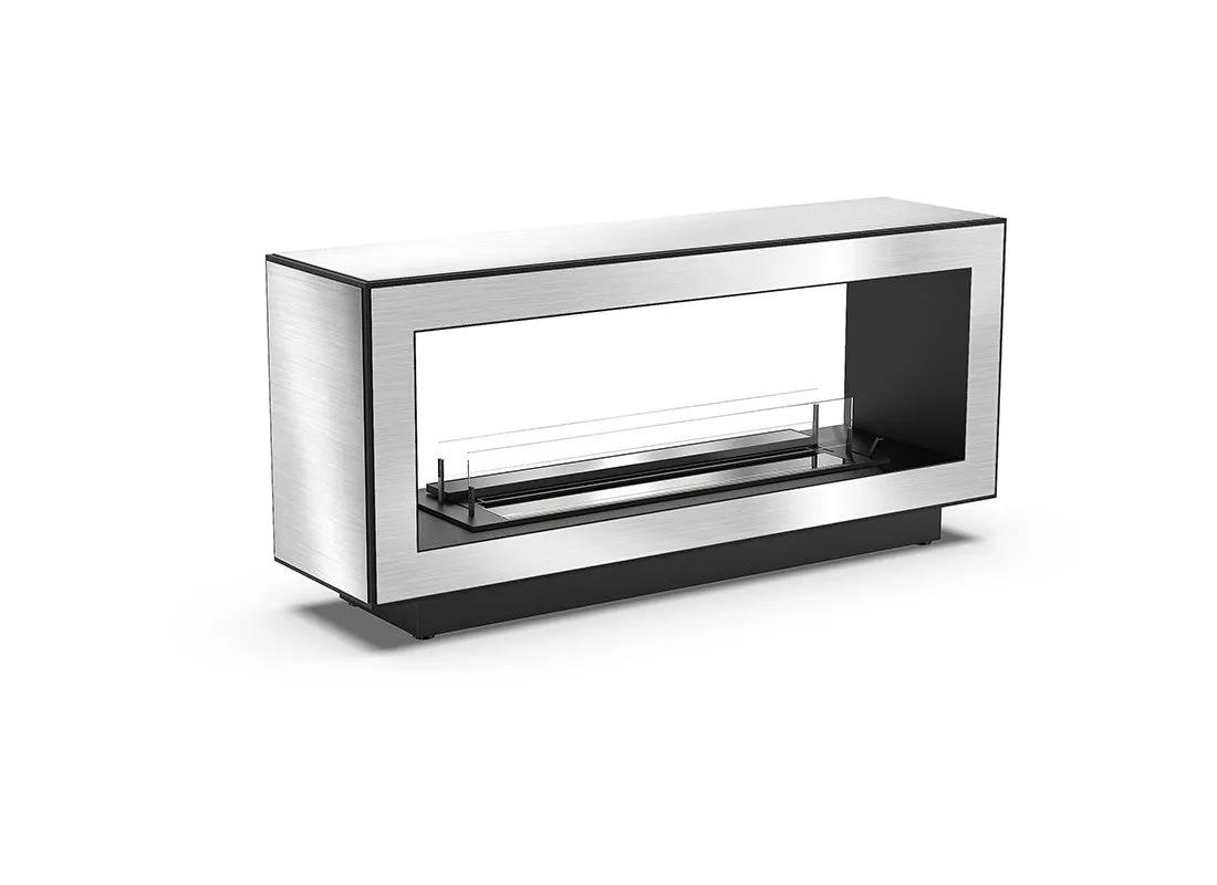 Напольный камин без дымохода Gloss Fire Module-m6 Серебристый, фото №3