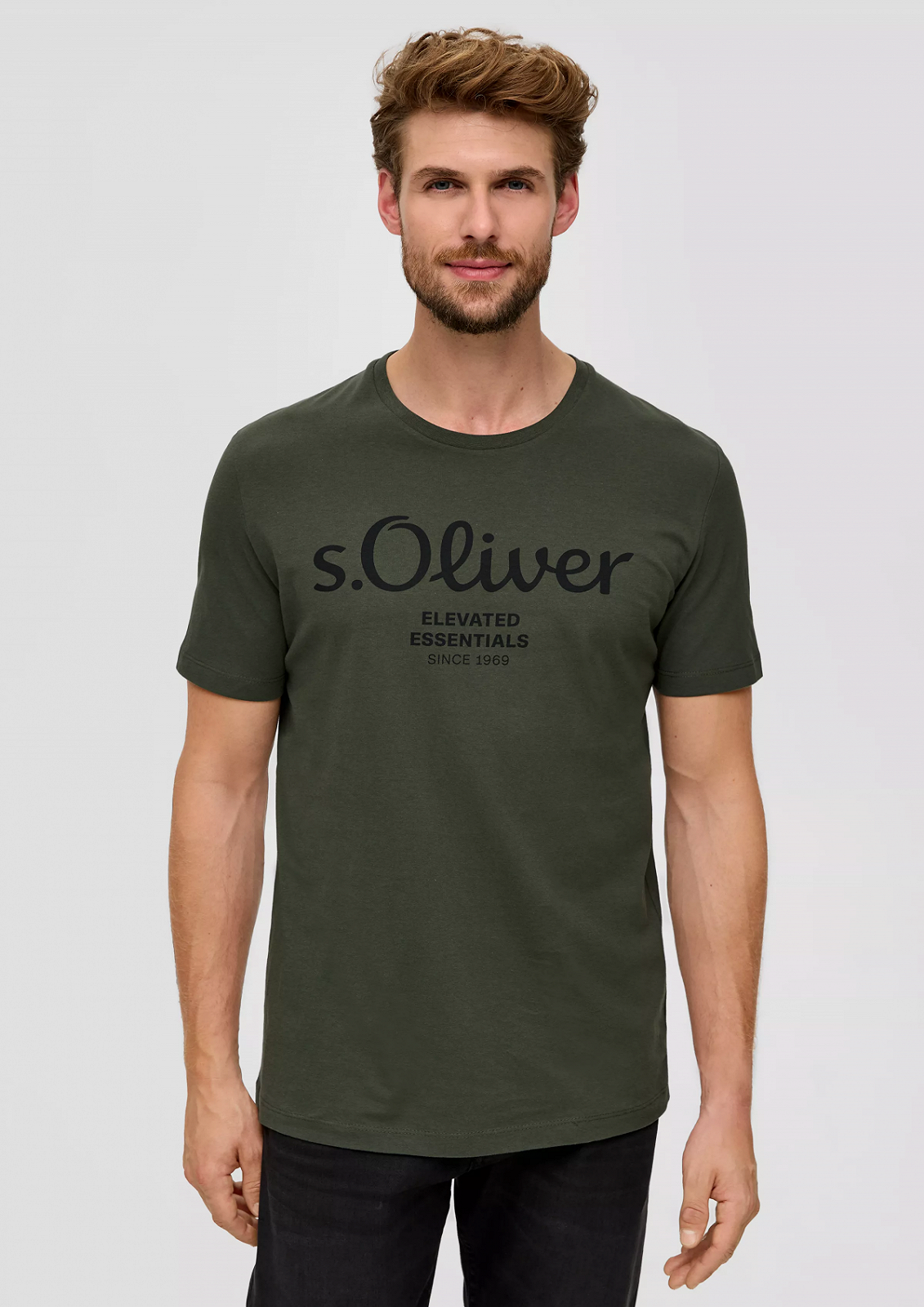 Футболка  à logo imprimé 2139909.79D1 s.Oliver Хакі L, фото №1
