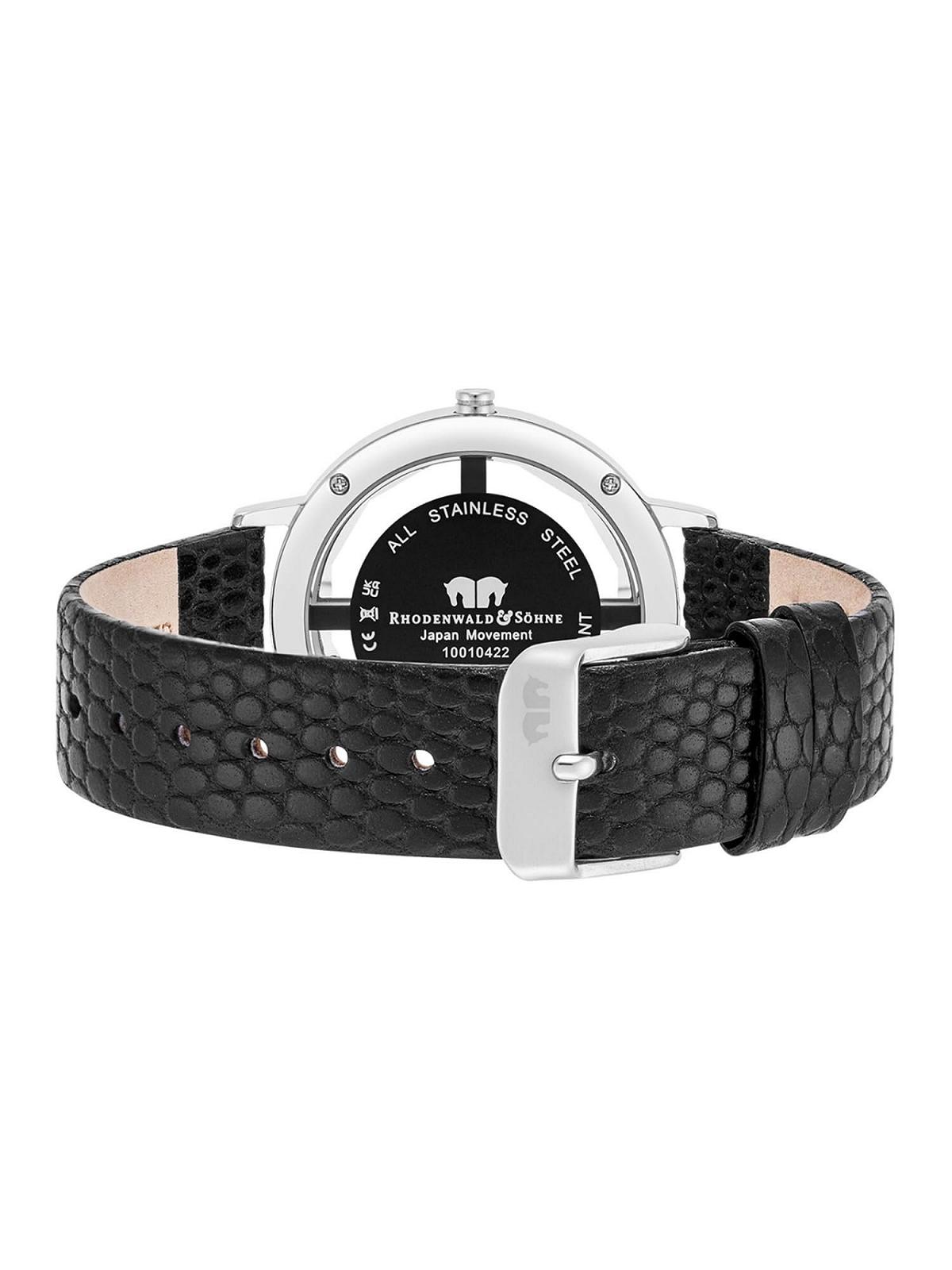 Женские часы Rhodenwald & Söhne 10010422 Аналоговые Кварцевый Японский Механизм Черный Ремешок из Натуральной Кожи, Без мотива, фото №4