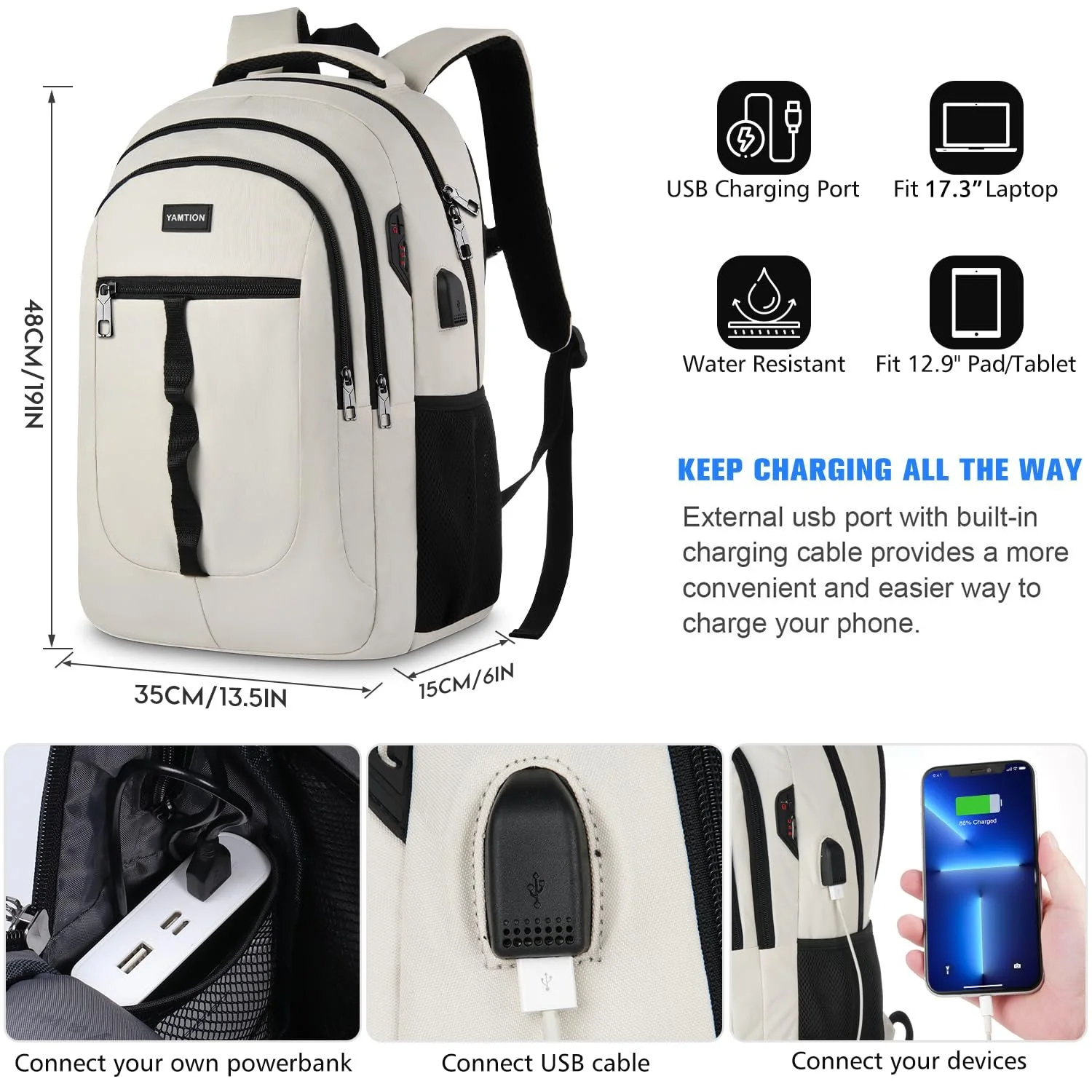Рюкзак YAMTION 17.3 Inch USB School Bag, фото №6 Рюкзак YAMTION 17.3 Inch USB School Bag, фото №6