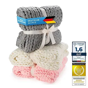 Плед Feluna В'язаний Грубої В'язки Покривало для Вітальні - Фото 1