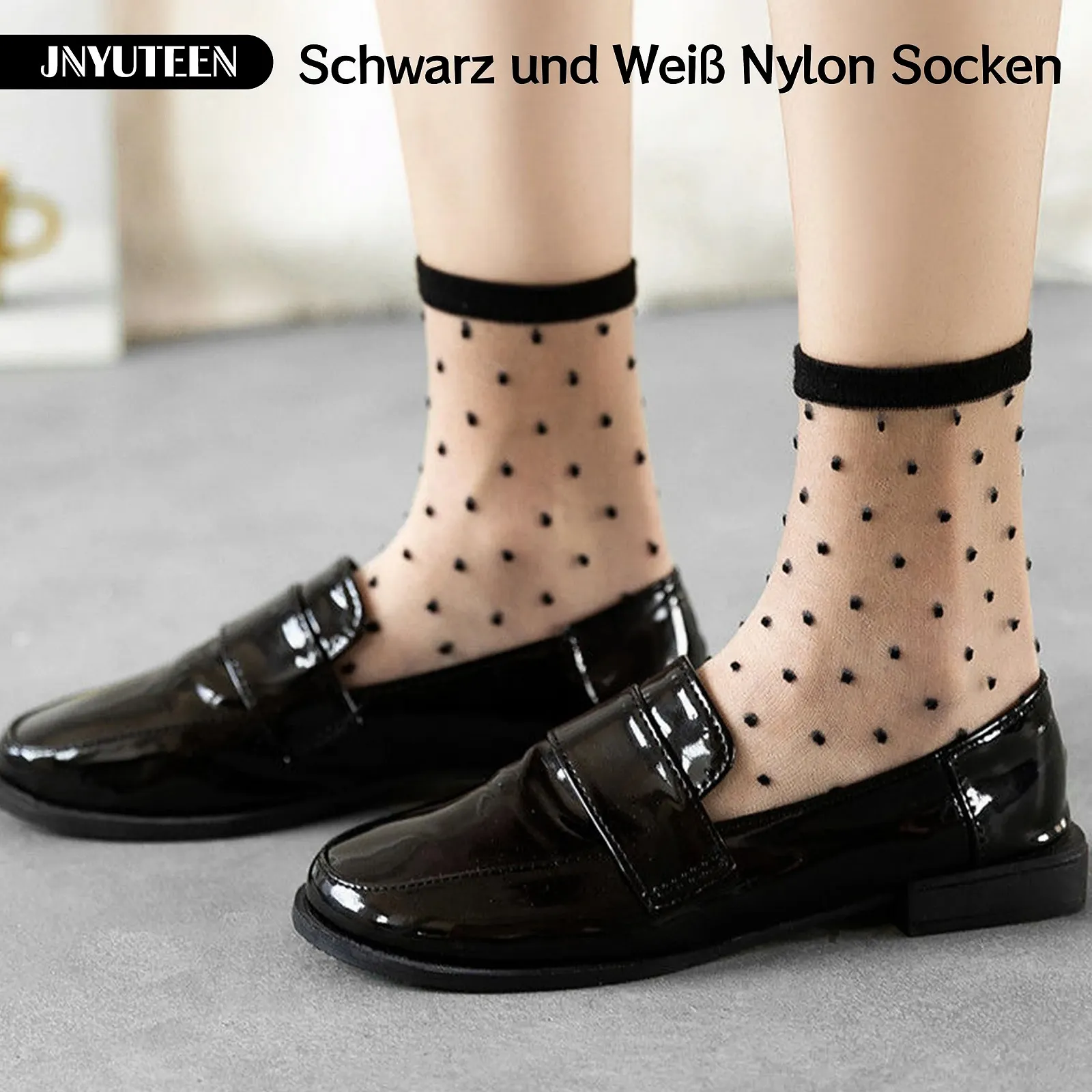 Прозорі шкарпетки, 8 пар, чорно-білі нейлонові прозорі, фото №5 Прозорі шкарпетки, 8 пар, чорно-білі нейлонові прозорі, фото №5