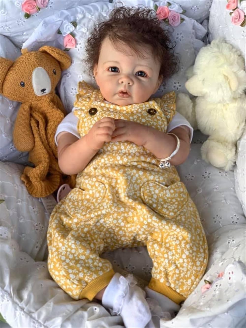 Кукла Anano Reborn Baby Girl Toddler 50 см Реалистичная силиконовая с повязкой, фото №6