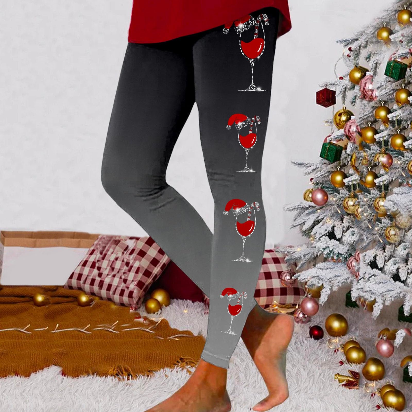Легінси Find Damen Casual Fashion Weihnachten Bedruckte Sportgamaschen Lässige Yoga-Leggings Pullover Kinder, фото №3
