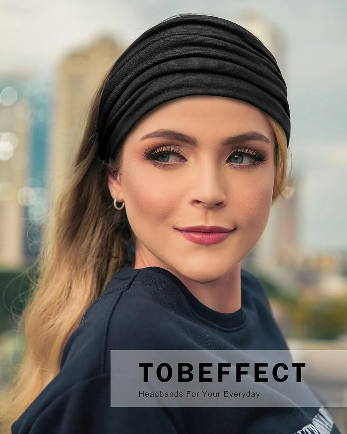 Пов'язка на голову Еластична М'яка Широка Однотонна, фото №4