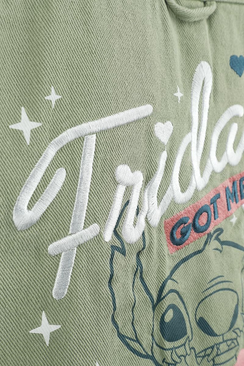 Джинсовая куртка Lilo & Stitch Friday Got Me Like... Женская Зеленая Disney, фото №4 Джинсовая куртка Lilo & Stitch Friday Got Me Like... Женская Зеленая Disney, фото №4