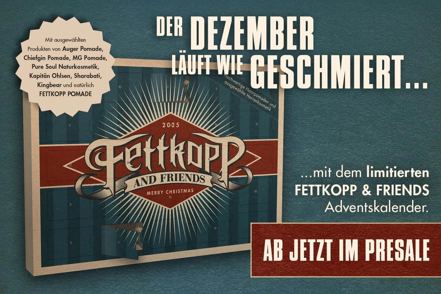 Адвент-календар Fettkopp and Friends з високоякісною чоловічою косметикою, фото №2