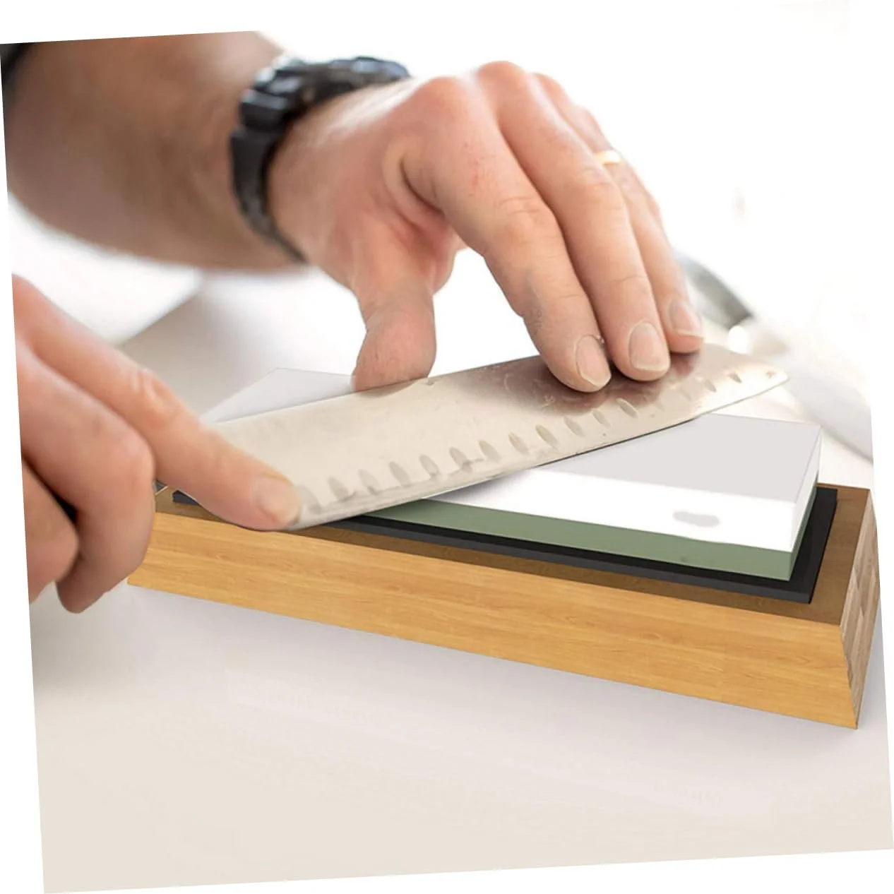 Тримач для точильного каменю Ciieeo 2 набори, бамбук, для мокрих каменів, стійкий, фото №8