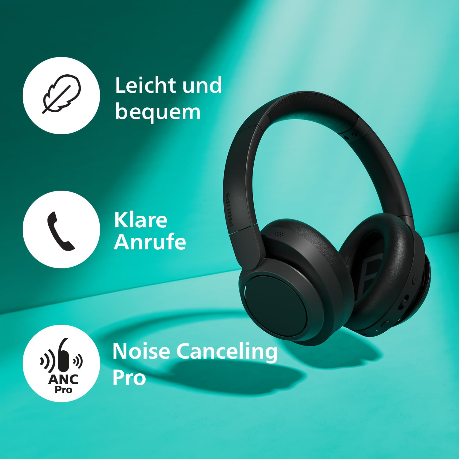 Навушники Philips TAH6509BK/00 Over-Ear Noise Cancelling Wireless Bluetooth Чорні, фото №5