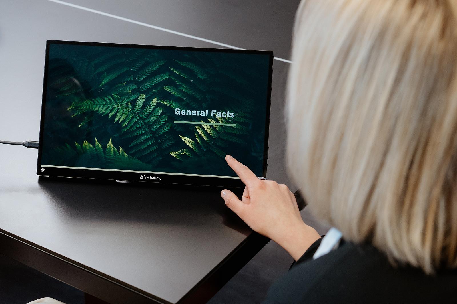 Монітор портативний сенсорний 15.6" Verbatim PMT-15 4K IPS 60 Гц, фото №5