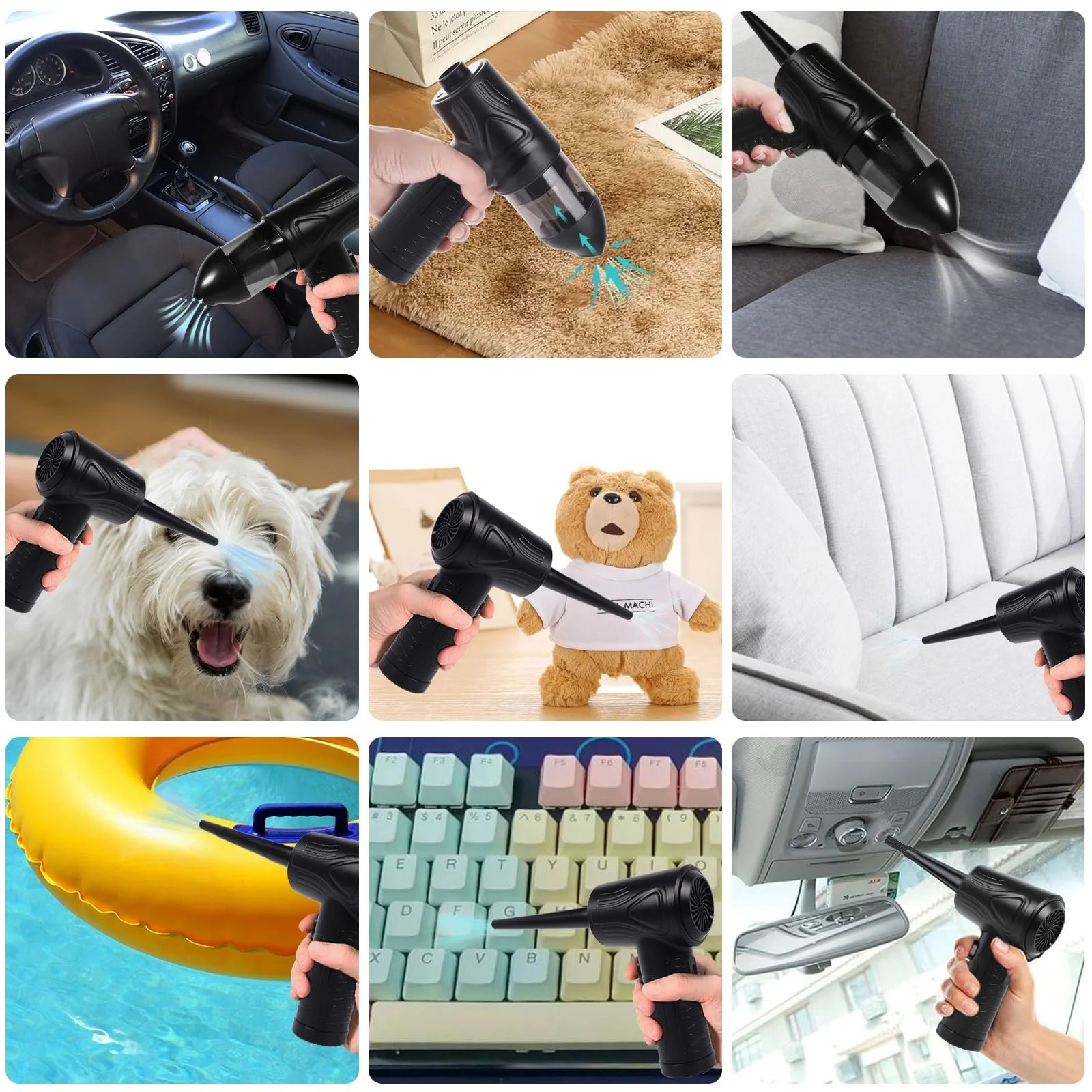 Акумуляторний повітродувка  та пилосос 2 в 1 3 швидкості 110000 RPM 7600mAh LED-підсвічування, фото №7