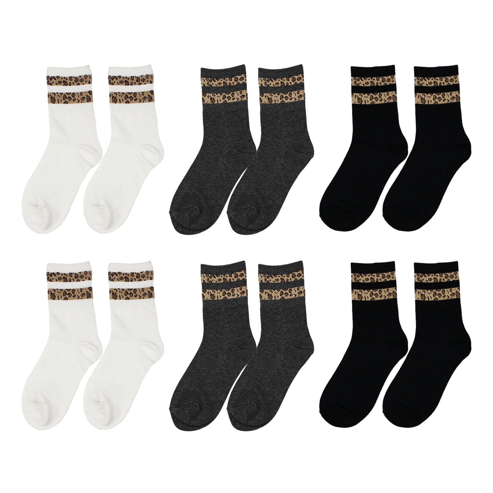 Носки с леопардовым принтом, 6 пар, фото №1