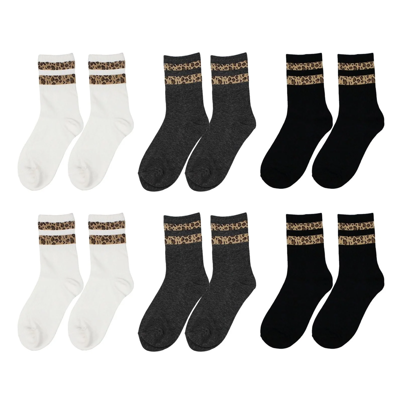 Шкарпетки з леопардовим принтом, 6 пар, фото №1