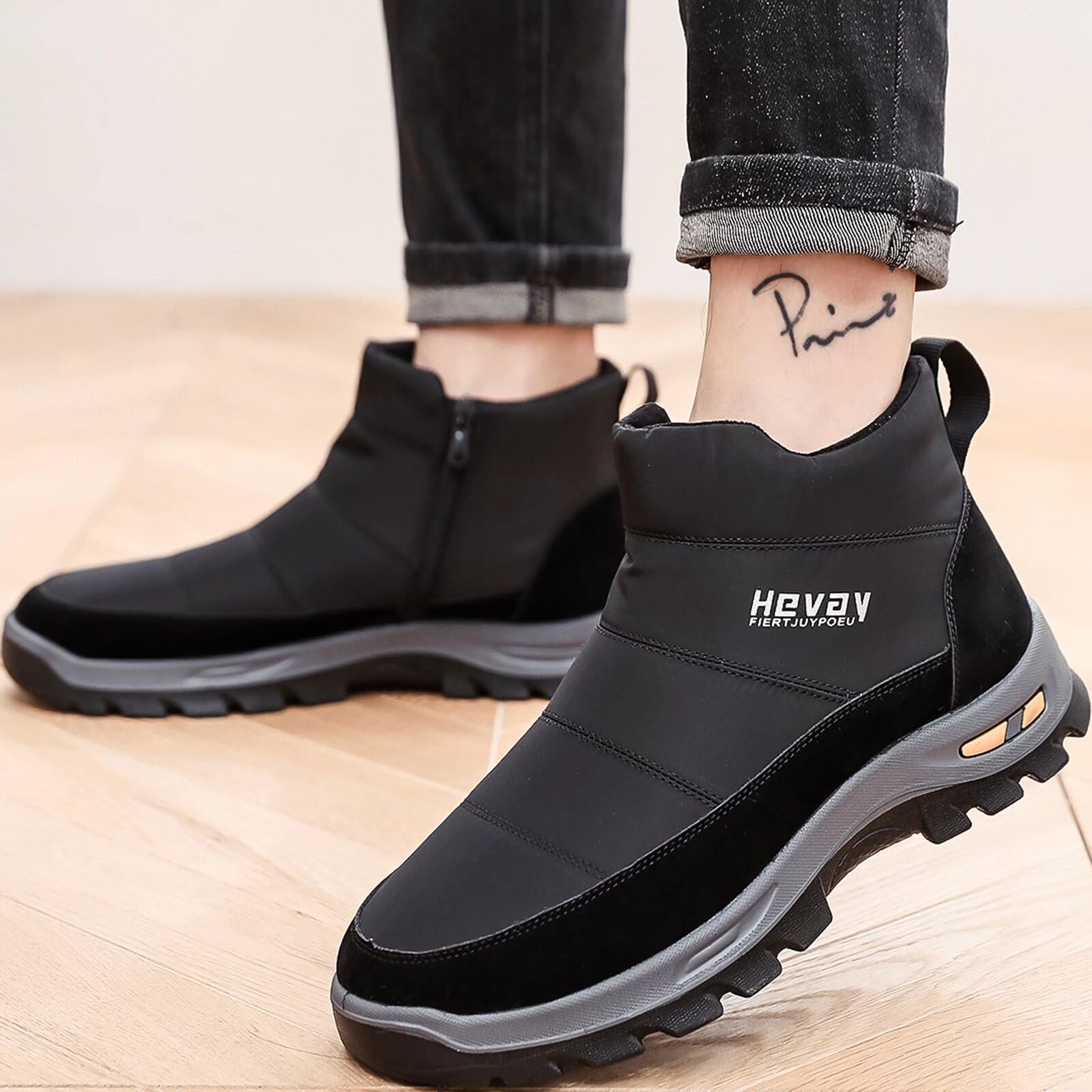 Чоловічі зимові черевики GILKUO з теплою підкладкою на блискавці, фото №7