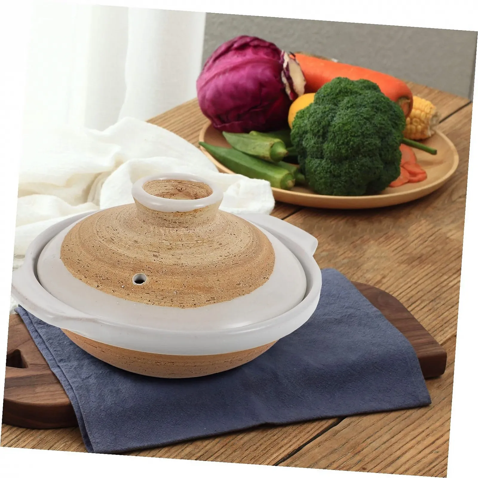 Кастрюля для запекания VALICLUD Керамическая с крышкой Японский стиль, фото №3